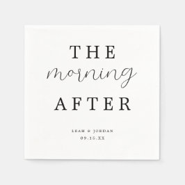 Elegant Calligraphy Morgon efter Bröllop Brunch Pappersservett