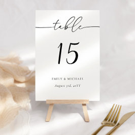 Elegant Calligraphy Namn & Bröllop Date Bordsnummer