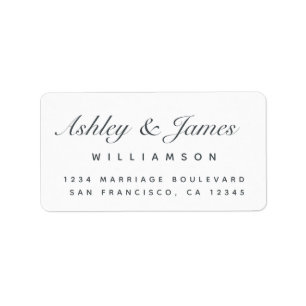 Elegant Calligraphy Namn off-Black Returadress Adressetikett