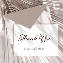 Elegant Calligraphy Neutralt Monogram Bröllop