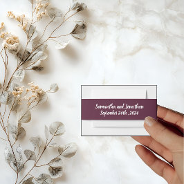Elegant Calligraphy on Mörk Lila Band För Inbjudningskort