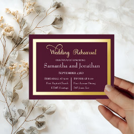 Elegant Calligraphy on Mörk Lila Rehearsal Card