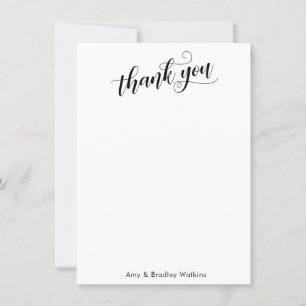 Elegant Calligraphy on Simple Black and White Tack Kort