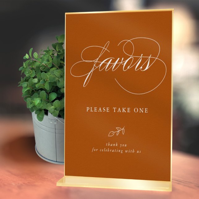 Elegant Calligraphy Orange minimal Löv-favoritsign Poster (Skapare uppladdad)