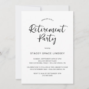 Elegant Calligraphy Pension Party Inbjudningar
