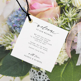 Elegant calligraphy personlig bröllop Välkommen Gåvor Etiketter