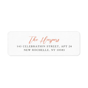 Elegant Calligraphy Personlig Namn Red Returadress Etikett