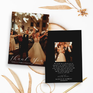 Elegant Calligraphy Personligt bröllp Photo Tack Kort