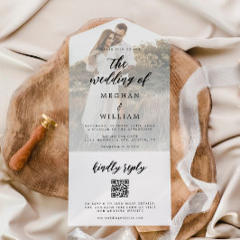 Elegant Calligraphy Photo Bröllop Qr-kod