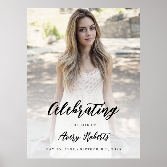 Elegant Calligraphy Photo Firande of Life Sign Poster (Framsidan)