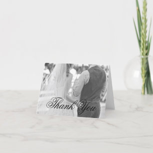 Elegant Calligraphy Photo Formal Bröllop Tack Kort