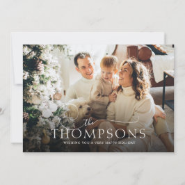 Elegant Calligraphy Photo Grönt Jul Julkort