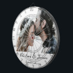 Elegant Calligraphy Photo Namn Date Darttavla<br><div class="desc">Elegant Calligraphy Photo Namn Date Dart Board</div>