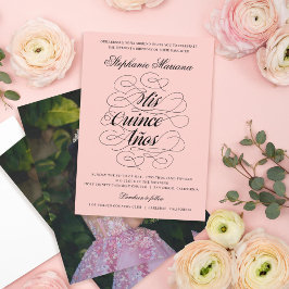 Elegant Calligraphy Photo Quinceañera-inbjudan Inbjudningar