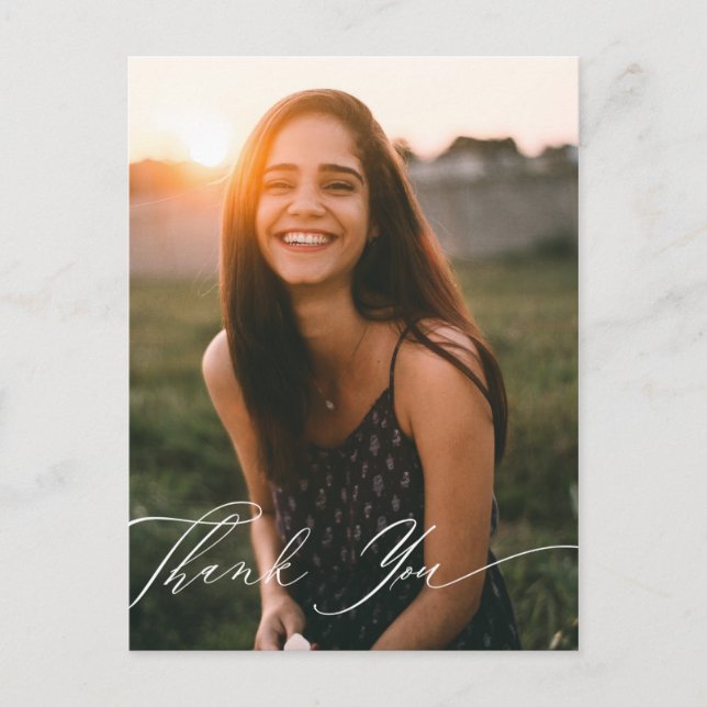 Elegant Calligraphy Photo Tack Vykort (Framsida)