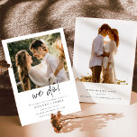 Elegant Calligraphy Photo We Do Bröllop Inbjudningar<br><div class="desc">Mer inbjudningsformuleringsalternativ finns i den fullständiga kalligrafisamlingen för elegant: https://www.zazzle.com/collections/whimsical_elegant_calligraphy-119723660555986269?rf=238296117664346256 Denna design mäter 5 x 7 tum/ 12, 7 x 17, 8 cm och är perfekt för bröllopsinbjudningar. Lägg till en matchande osa för att slutföra ditt utseende</div>