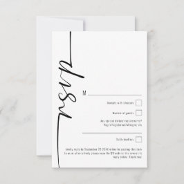 Elegant Calligraphy QR Code Bröllop OSA Anteckningskort