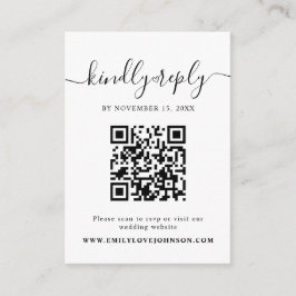 Elegant Calligraphy QR Code Bröllop OSA Tilläggskort