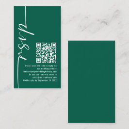 Elegant Calligraphy QR Code Emerald Bröllop OSA Tilläggskort