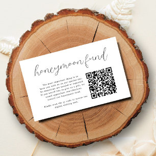 Elegant Calligraphy Qr Code Honeymoon Fund Tilläggskort