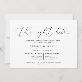 Elegant Calligraphy Rehearsal Dinner Inbjudningar