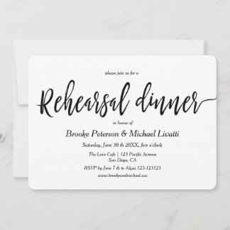 Elegant Calligraphy Rehearsal Dinner Invitation Inbjudningar
