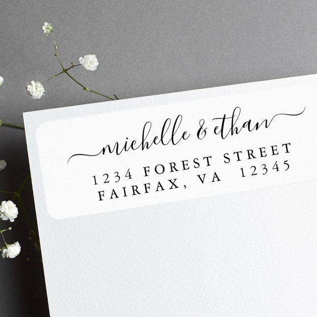 Elegant Calligraphy-Returadress Returadress Etikett (Skapare uppladdad)