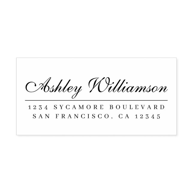 Elegant Calligraphy-Returadress Självfärgande Stämpel (Design)