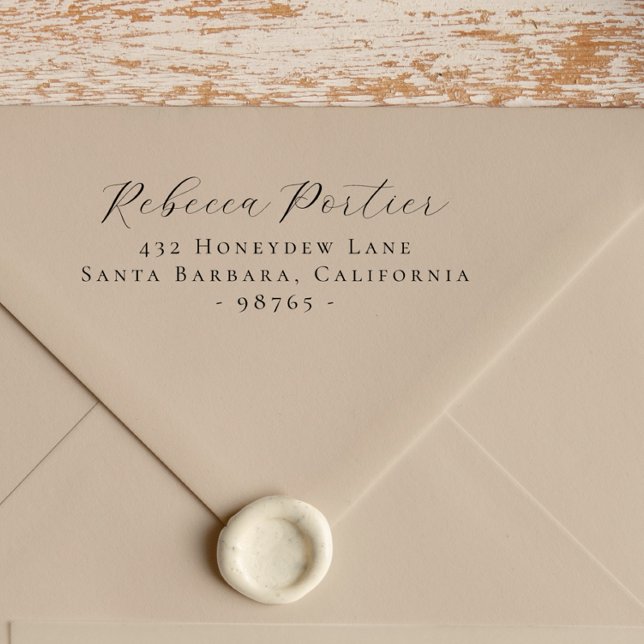 Elegant Calligraphy-Returadress Självfärgande Stämpel (Elegant Calligraphy Return Address Self-inking Stamp)