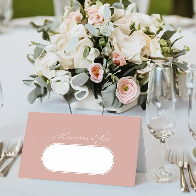 Elegant Calligraphy Ro Guld Bröllop Reserved Placeringskort (Reserved wedding table place card in rose gold from my Wedding Colors collection)