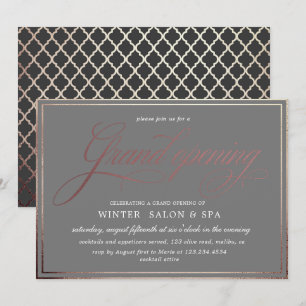 elegant calligraphy ro guld Grand Open Inbjudningar
