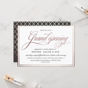 elegant calligraphy ro guld Grand Open Inbjudningar
