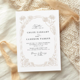 Elegant Calligraphy Ro Orchard Garden Wedding Inbjudningar