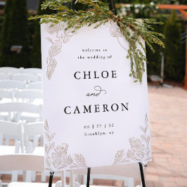 Elegant Calligraphy Ro Orchard Garden Wedding Poster