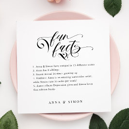 Elegant Calligraphy Roligt Facts Bröllop Napkins Pappersservett