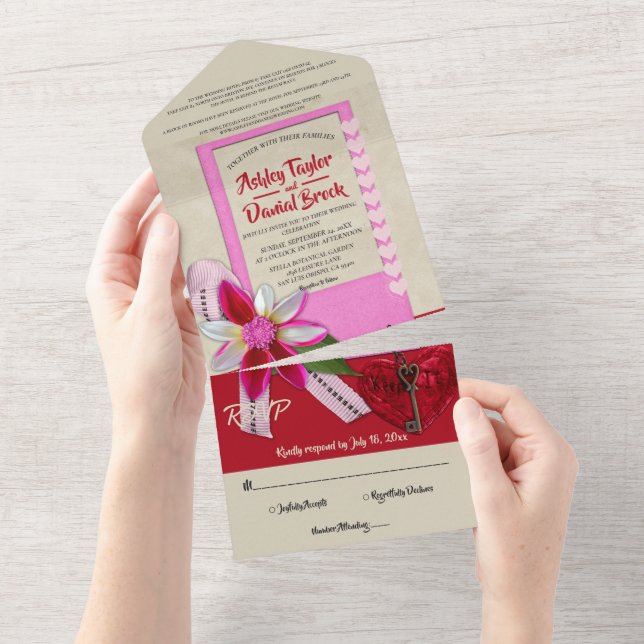Elegant Calligraphy Romantic Decorative Bröllop (Tearaway)
