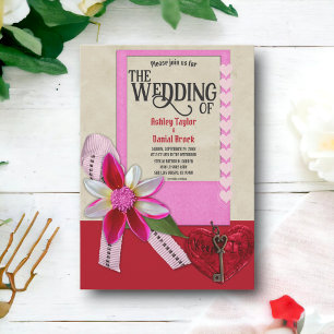 Elegant Calligraphy Romantic Decorative Bröllop Inbjudningar