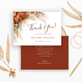 Elegant Calligraphy Romantic Floral Boho Wedding Tack Kort