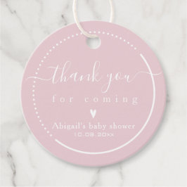 Elegant Calligraphy Rosa Baby Shower Tack Gåvor Etiketter