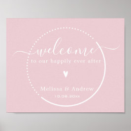 Elegant Calligraphy - Rosa Bröllop Välkommen Poster