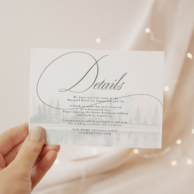 Elegant Calligraphy Rustic Bröllop-informationskor Tilläggskort (Skapare uppladdad)