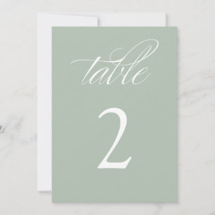 Elegant Calligraphy Sage Bröllop Bordsnummer