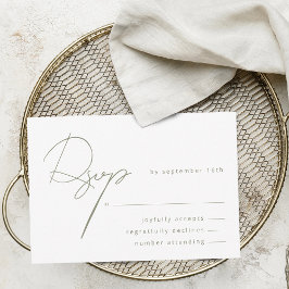Elegant Calligraphy Sage Grönt Bröllop OSA Kort