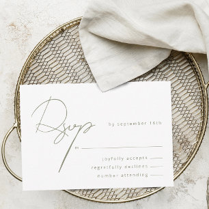 Elegant Calligraphy Sage Grönt Bröllop OSA Kort