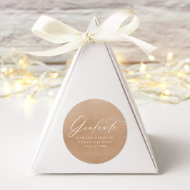 Elegant Calligraphy Sand Watercolor Studenten Runt Klistermärke