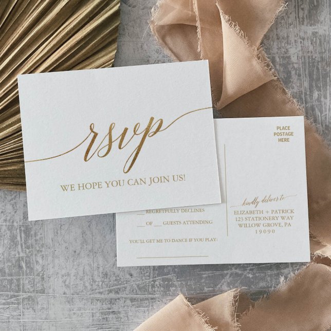 Elegant Calligraphy Sång Reques OSA Postcard Inbjudan Vykort (Skapare uppladdad)