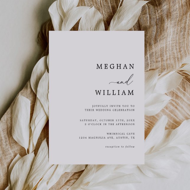 Elegant Calligraphy Script Black White Bröllop Inbjudningar (Skapare uppladdad)