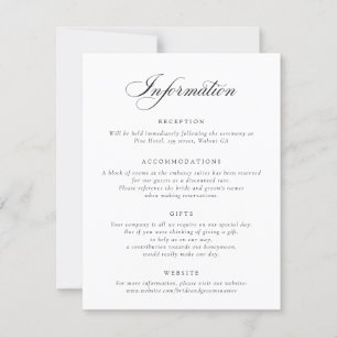 Elegant Calligraphy Script Bröllop Information Inv Inbjudningar