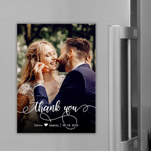 Elegant Calligraphy Script Bröllop Photo Tack