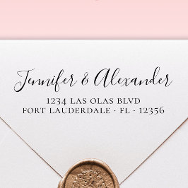 Elegant Calligraphy Script Bröllop Returadress Självfärgande Stämpel